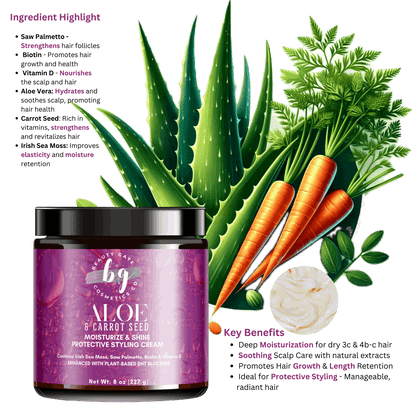 Beauty Gate Aloe & Carrot Seed Moisturize & Shine Protective Styling Cream - Beauty Gate Cosmetics