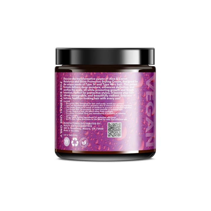 Beauty Gate Aloe & Carrot Seed Moisturize & Shine Protective Styling Cream - Beauty Gate Cosmetics